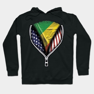 Congon Flag  Republic Of The Congo Flag American Flag Zip Down - Gift for Congon From Republic Of The Congo Hoodie